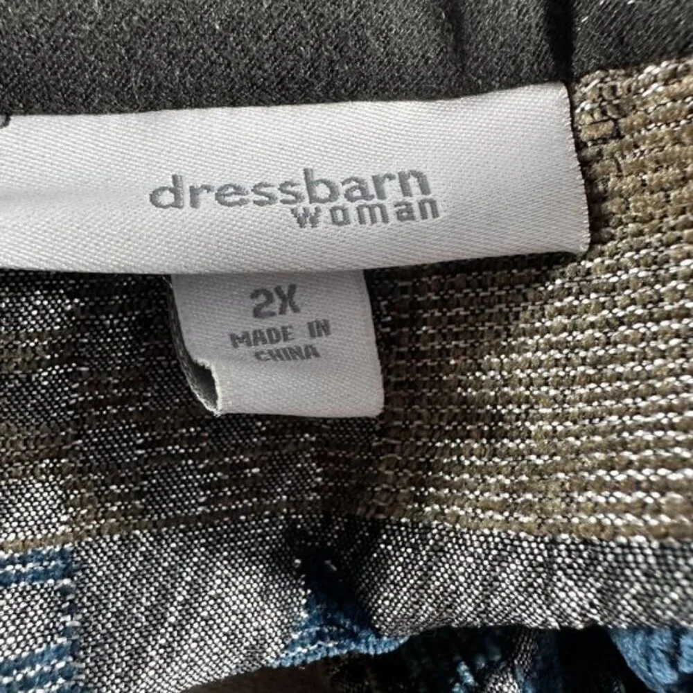 Vintage Tapestry Blue Black  Mandarin collar Full Zip jacket Abstract 2X - Picture 8 of 9